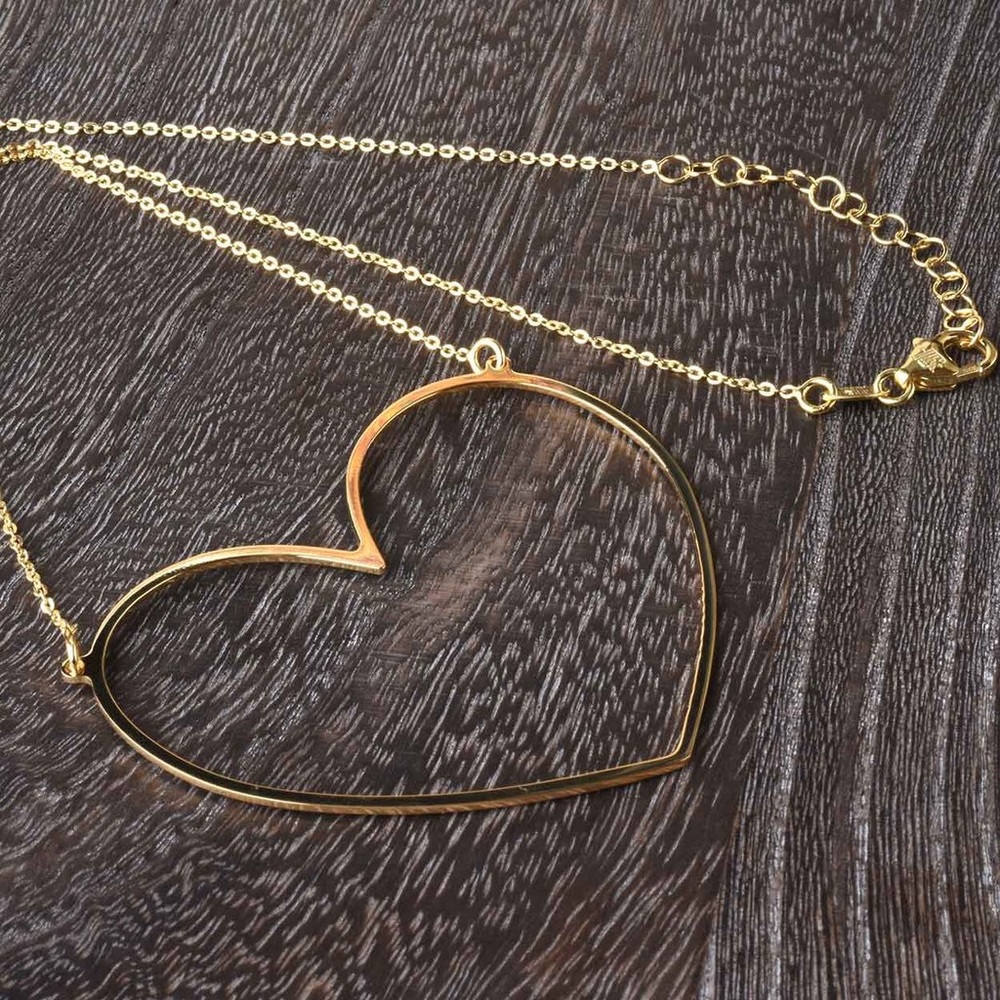 Dainty Heart Necklace, 18-20”,SS